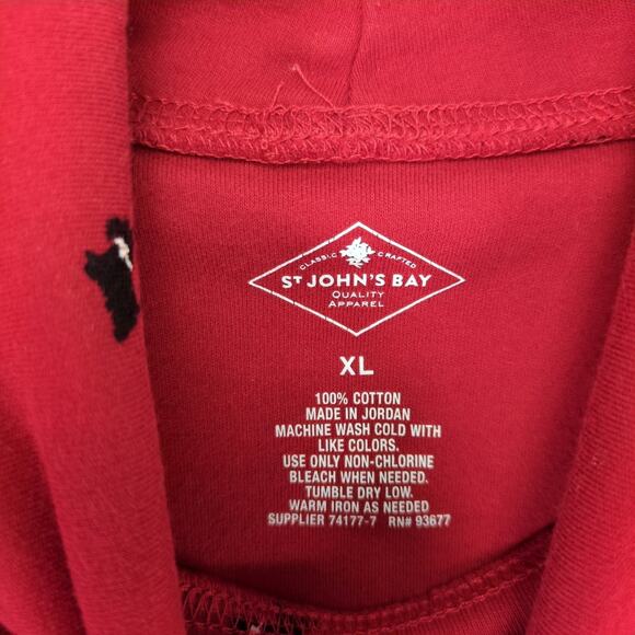 St John's Bay Women's XL Scottish Terrier Red Cotton Turtleneck Top Scottie Dog - Picture 6 of 6